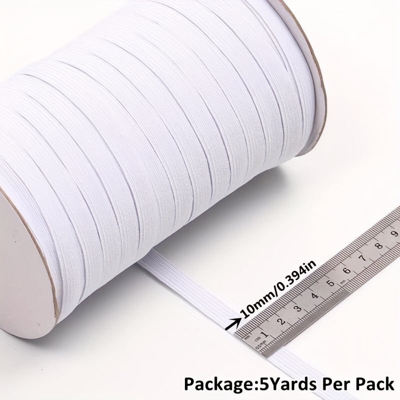 TEMU 5/ 3/6/8/10/12mm White/black Flat Elastic Bands Elastic Rubber Band Wedding Garment Elastic Tape For Sewing