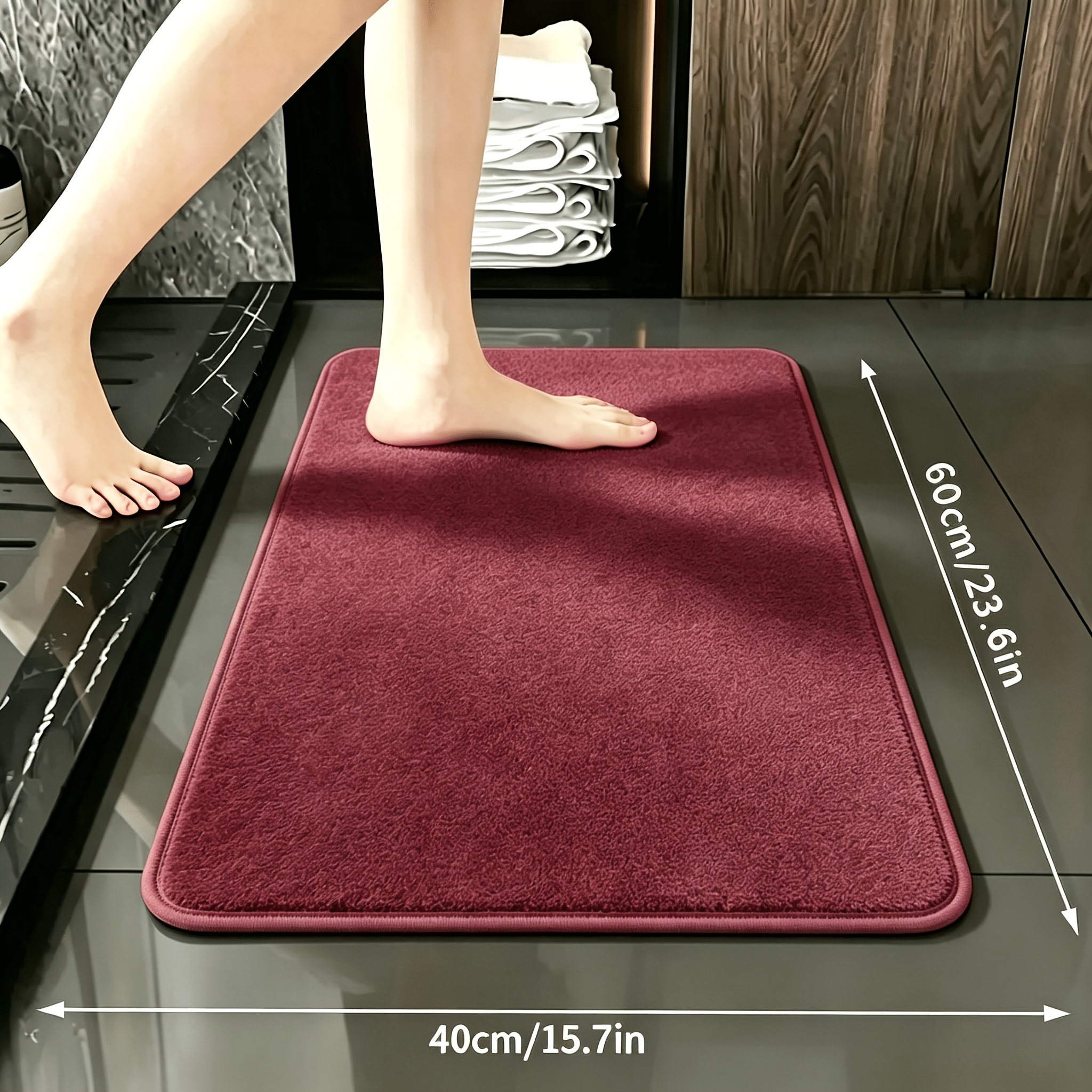 Alfombra de Baño de Espuma de Memoria de Lujo - Suave, Antideslizante, Secado Rápido y Absorbente de Poliéster para el Suelo del Baño, Día de San Valentín