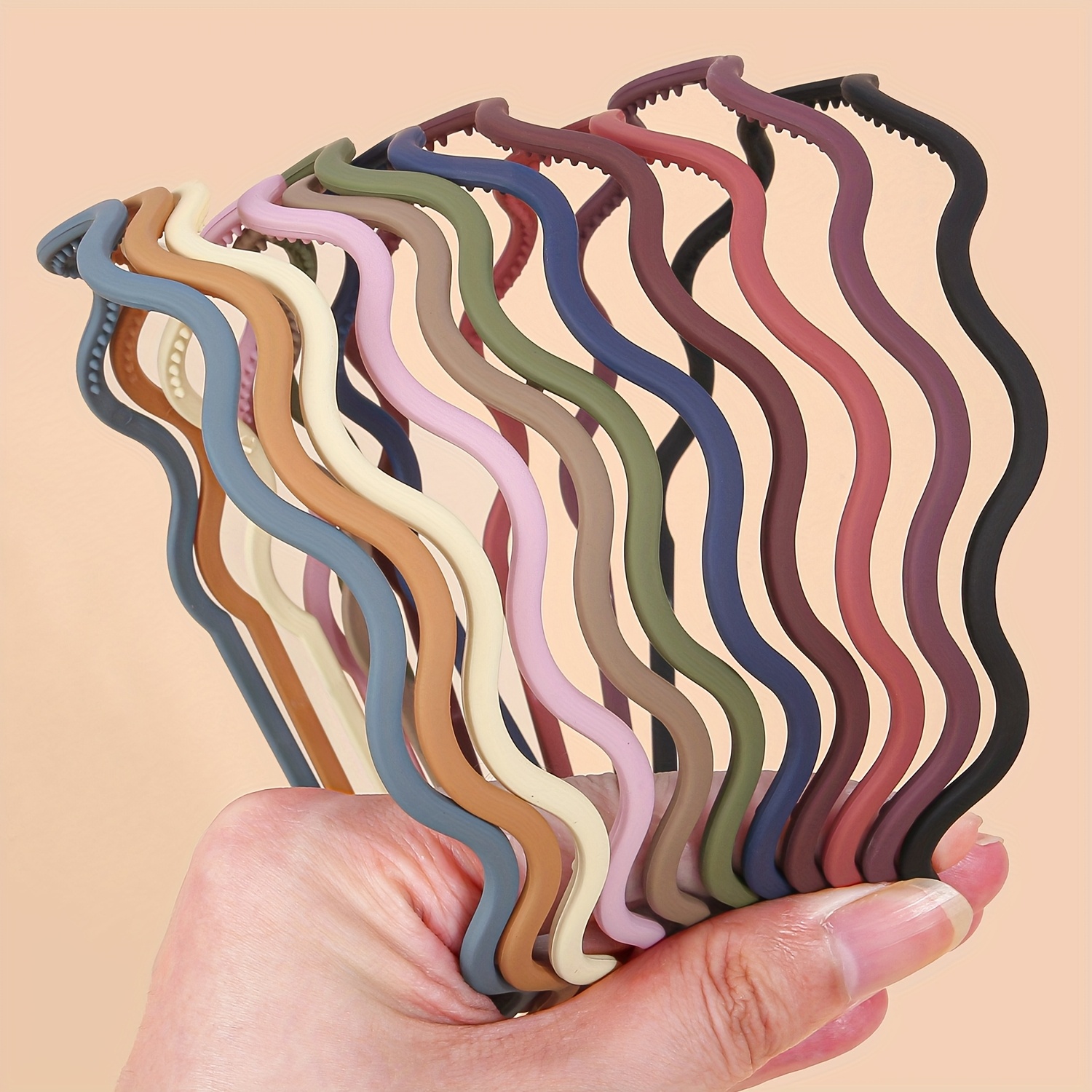 Image of 11pcs Matte Plastic Hairband Set With Teeth For Womens, Elegant And Versatile In Colors Suitable For Daily Wear