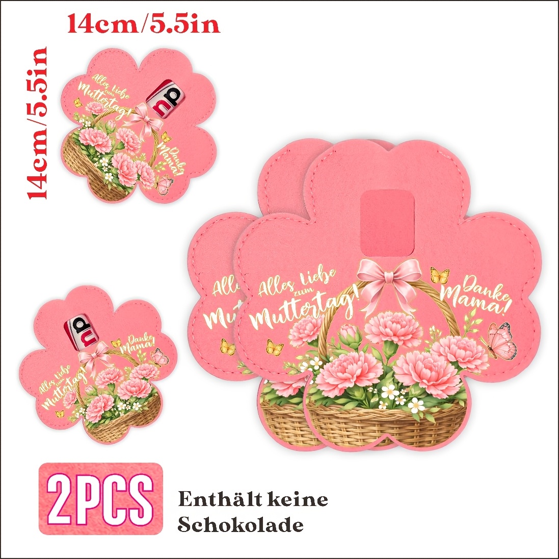 E-shop Geschenk für Sie: Deutsche Filz-Geschenktüten „ Zum Muttertag!“, für Muttertag, Hochzeiten, Geburtstage mehr – Filz-- Rückgabetaschen mit