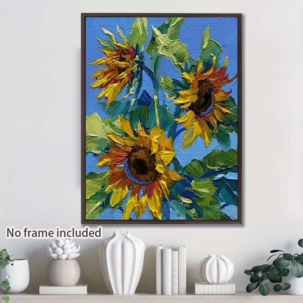 Sunflower Leaf Canvas Painting Oil Canvas Modern Temu