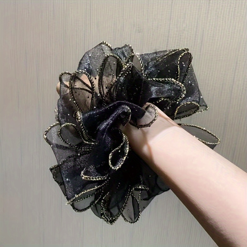 

Elegant Lace Scrunchie - Chic Mesh Hair Tie For Women & Girls, Perfect For Parties & Everyday Glam