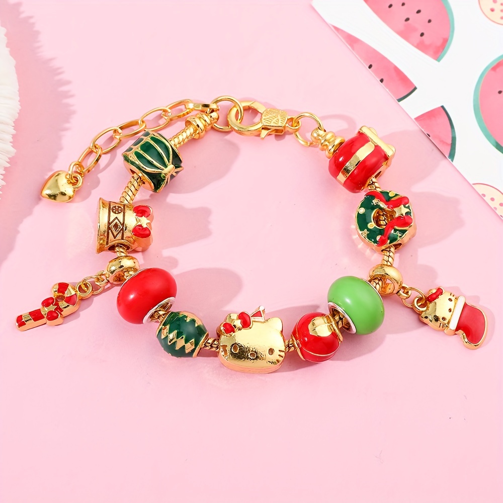 Sanrio Hello Kitty Luxury Charms Bracelet DIY Beads Bangle For Bracelet  Fashion Accessories Party Gifts