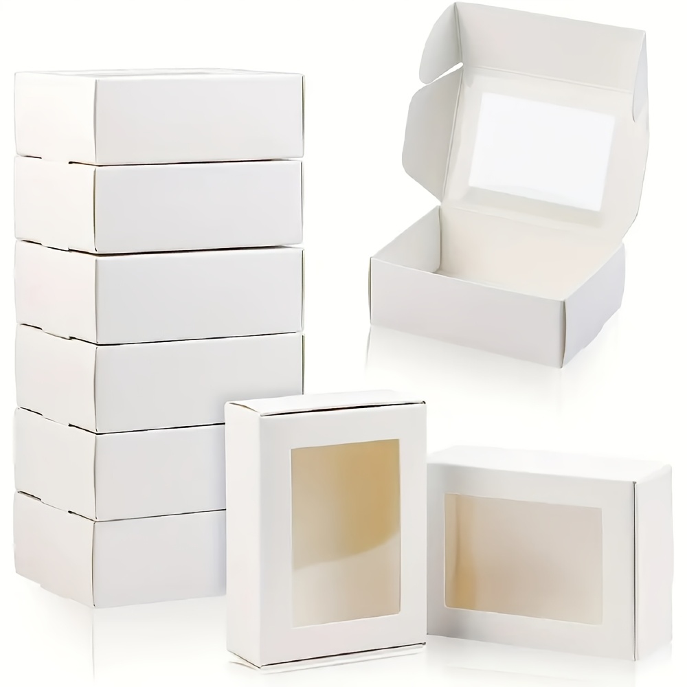 TEMU Lot de 10 boîtes avion pour savon artisanal, bijoux, emballage, en papier, plusieurs couleurs disponibles, boîte à fenêtre, petite boîte, style
