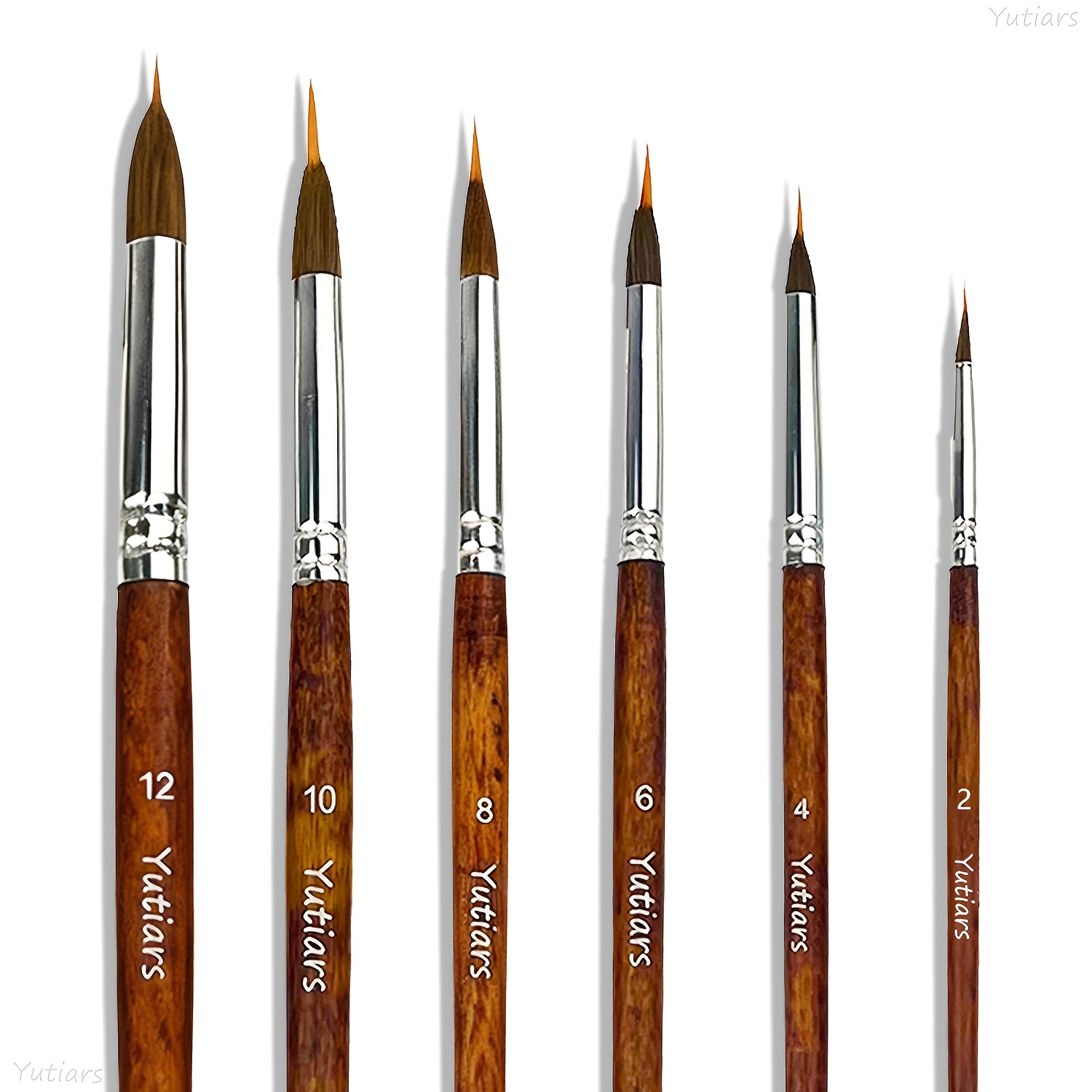 Image of 6pcs Detail Paint Brushes Set, Fine Tip Round Paintbrushes For Watercolor, Acrylic, Oil Painting, Miniature & Model Detailing, Artist Paint Brush Kit
