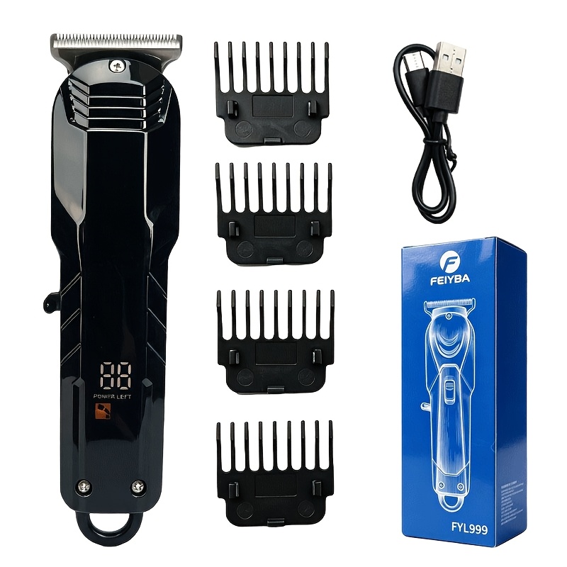 TEMU tondeuse électrique pour homme, avec peigne guide, rechargeable par USB, pour les coupes de cheveux quotidiennes, la taille de et la création de