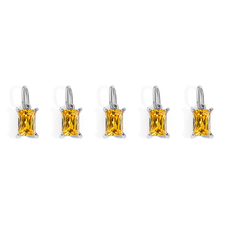 5pcs Women's Easy Stainless Steel Rectangular Zirconia Pendant Set