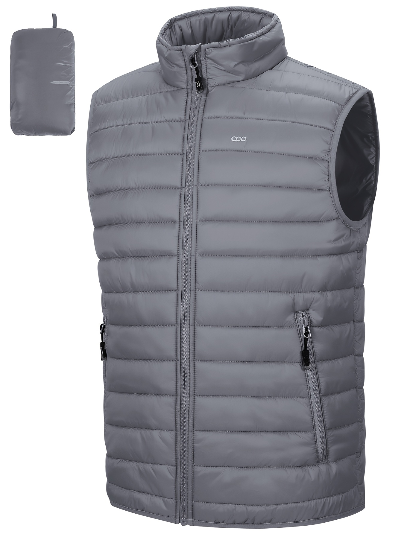 33 000ft mens lightweight high quality windproof insulated vest packable stand collar sleeveless jacket for golf running   washable nylon lined winter outerwear casual winter wear stand collar vest durable zipper closure
