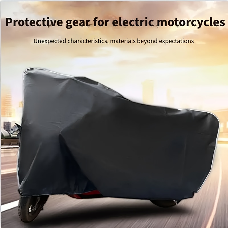 

1pc Heavy-duty Motorcycle Cover, Uv Protection, Dustproof & Rainproof, Polyester Pe Material, Universal Fit For Motorcycle Accessories