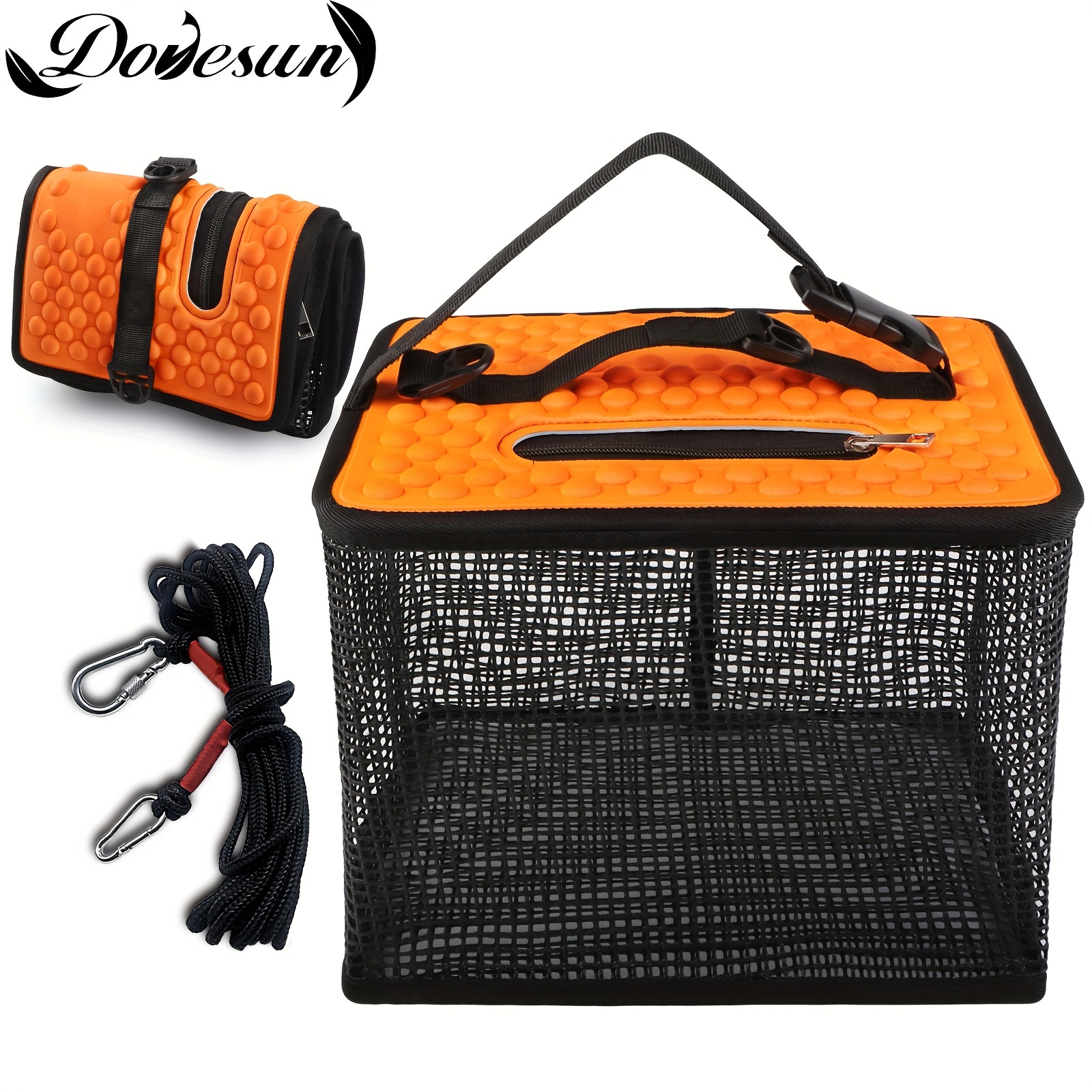 

Dovesun 1pc Floating Fish Basket, 13.5l/5 Gallon Quick-drying Rubber Coated Fish Guard, Portable Mesh Cage