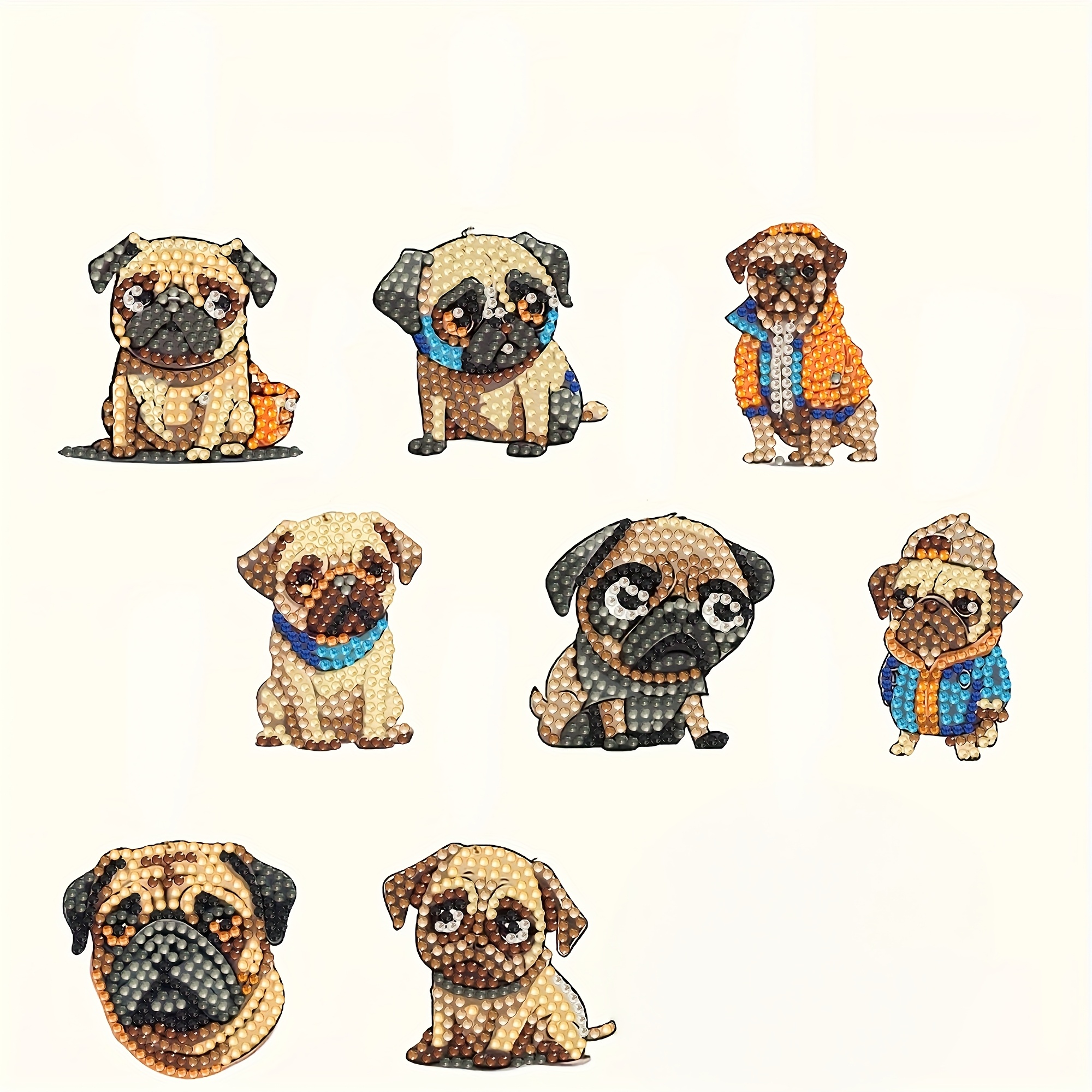 TEMU 9pcs Diamond Painting Magnet Fridge Magnets- Diy Cute Animal Fridge Magnet Set Home Decoration Art Craft Set Birthday Valentine's Day Gift