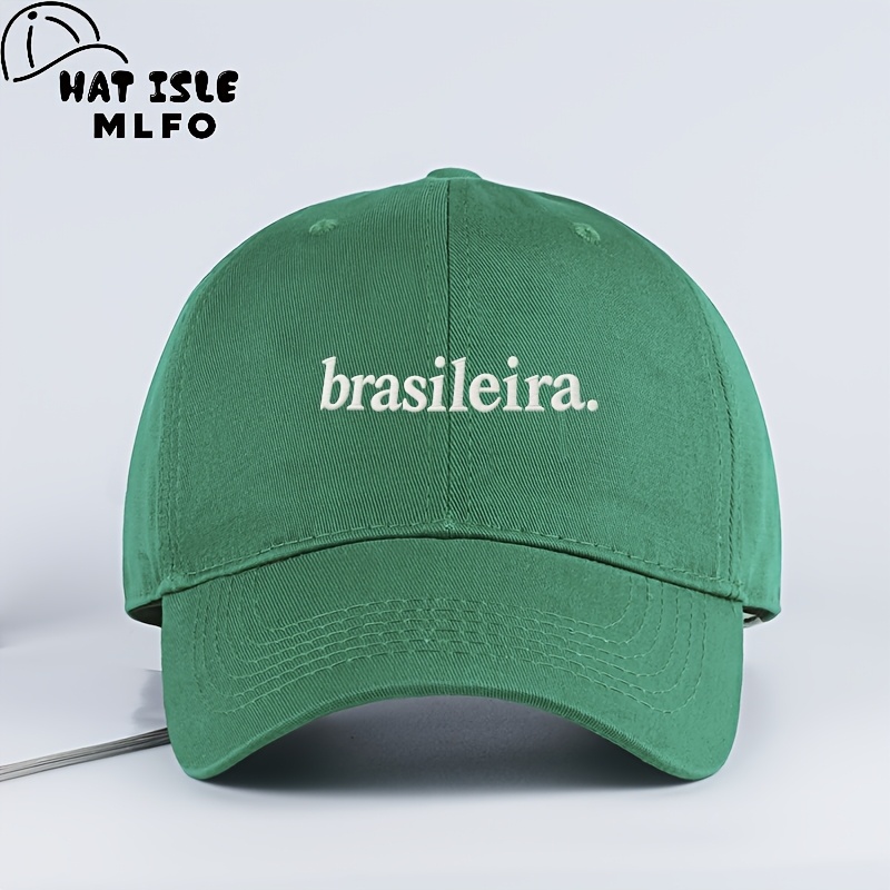 TEMU Gorra de béisbol unisex de estilo brasileño minimalista y de moda, bordada, de color liso, con visera , y cómoda, con visera ajustable, ideal