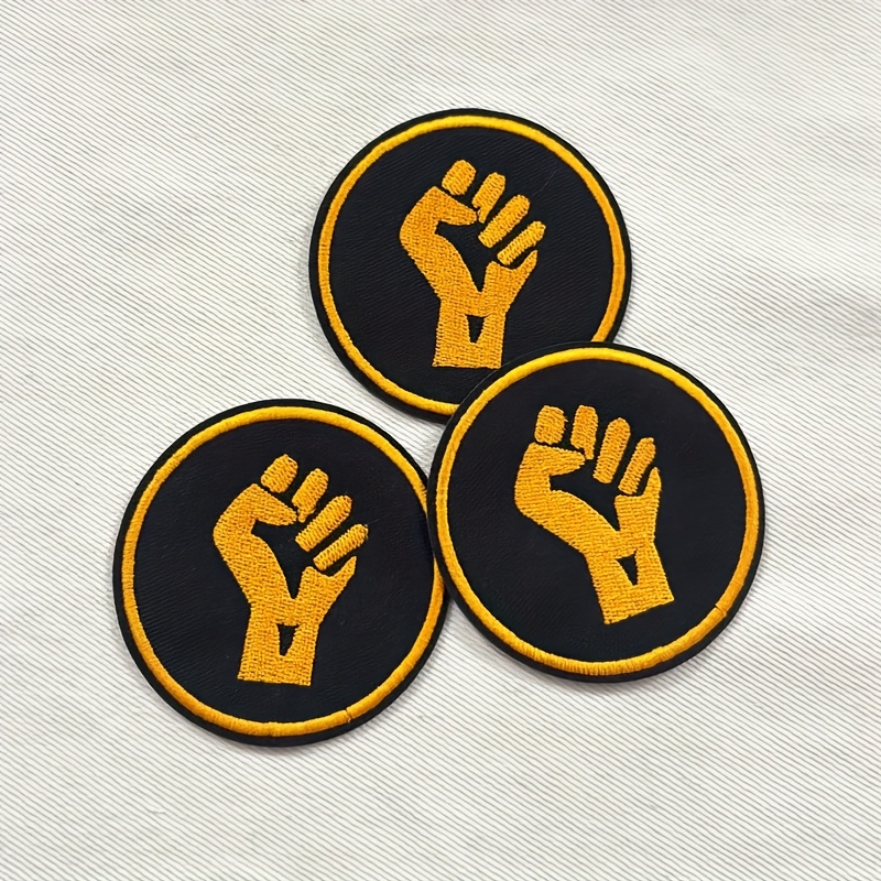 TEMU 3pcs Large Round Badge Patch With Pattern Embroidery Patch For Handbag, Hat, Denim Pants, Sewing Diy Patch Decoration With Glue Backing For