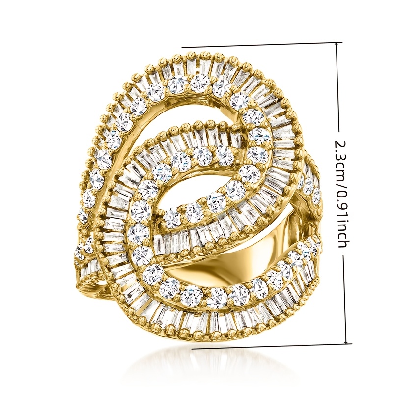 Exquisite Golden Rings Adorned with Shiny Zirconia