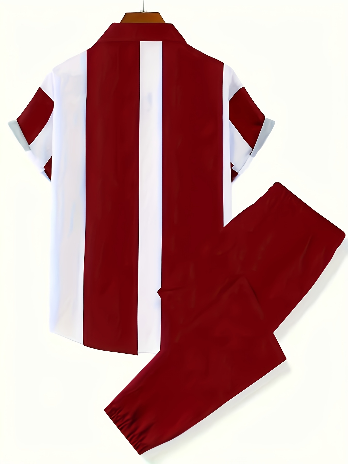 Men'S 2pcs Hawaiian Style Short Sleeve Collared Shirt And Drawstring Long Pants Outfit, All-Over Print Casual Button-Up Shirt And Trousers, Suitable for Summer Daily Wear And Vacation Destinations