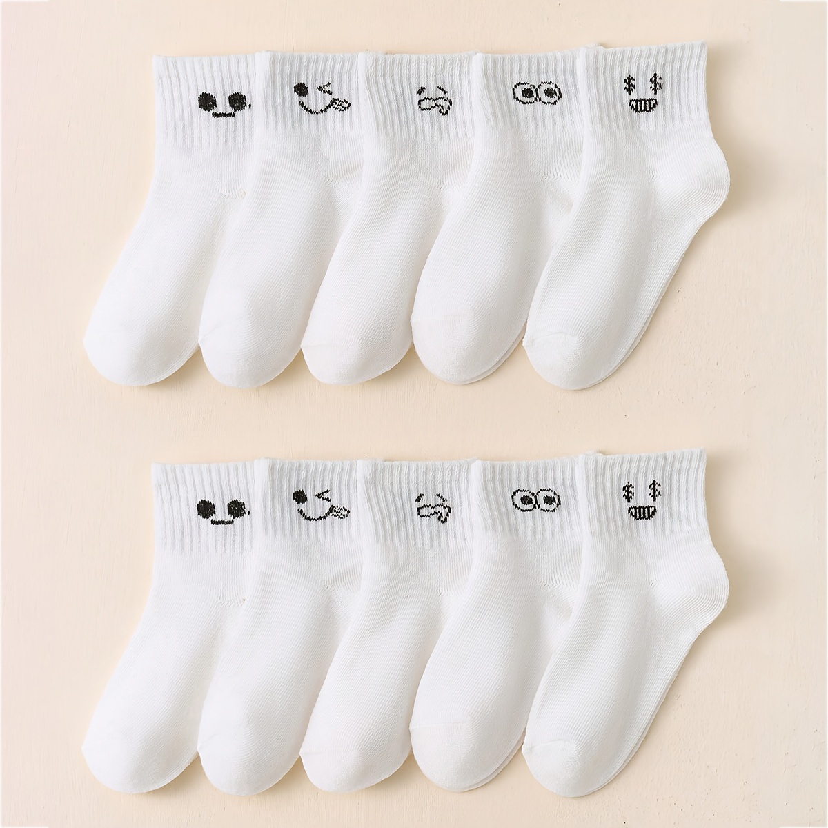 

10 Pairs Of Kid's Fashion Cute Pattern Low-cut Socks, Comfy & Breathable Soft & Elastic Thin Socks For Spring And Summer