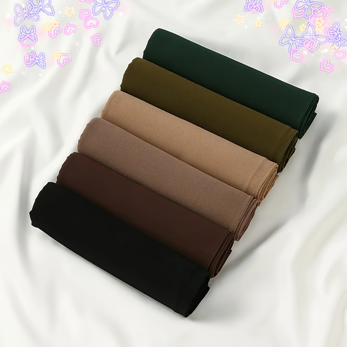TEMU 20pcs/6pcs/4pcs Chiffon Head Scarf, Ramadan Women's Soft Turban Combination, Long Scarf Wrapping Lightweight, Daily Scarf Turban, For Mother's