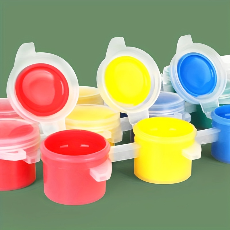 A Set of 12 Acrylic Paint Colors with 2 Paintbrushes, Suitable for School Art Projects And Crafts, Including a Set of Oil Painting Brushes.