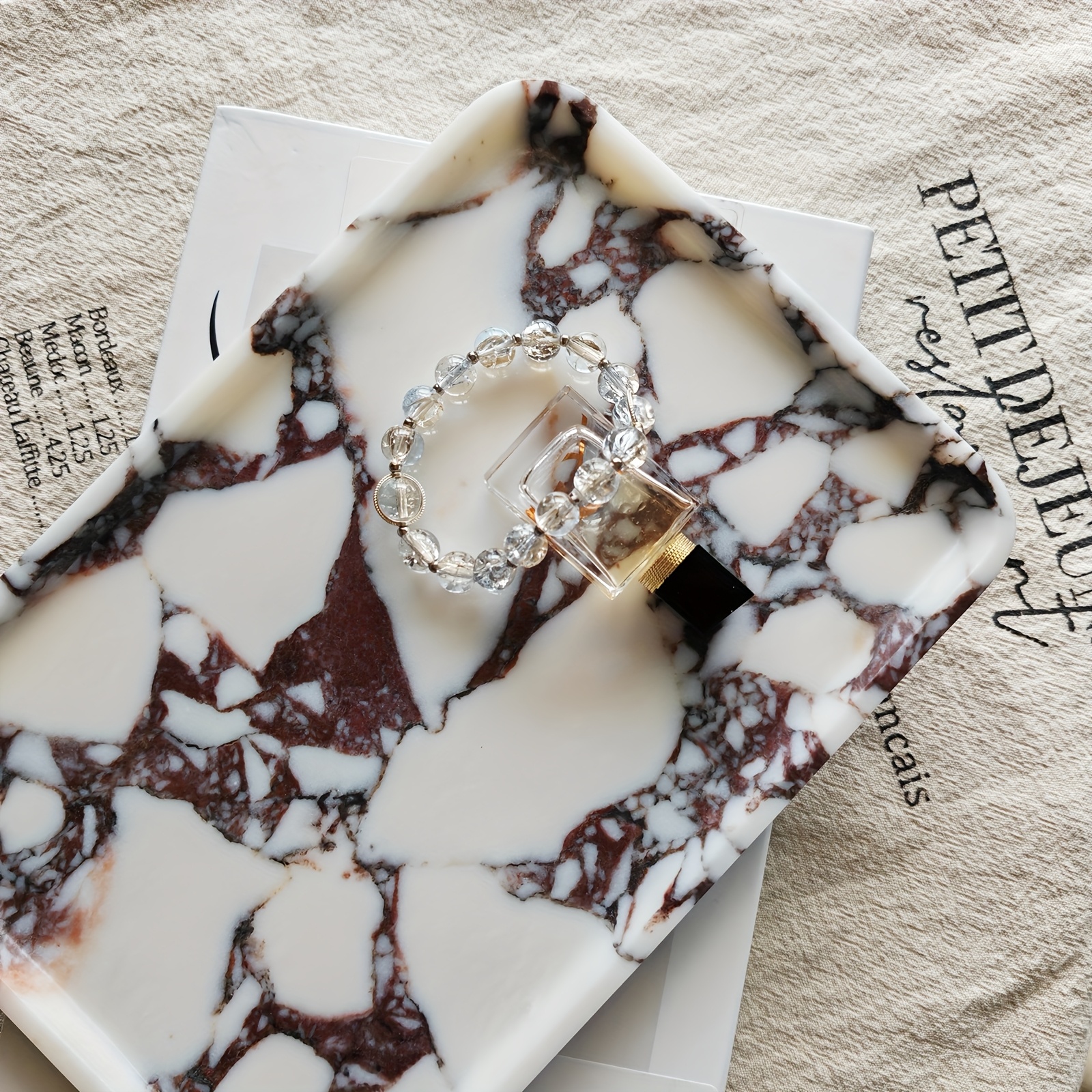 plateau rectangulaire en marbre organisateur - Temu France