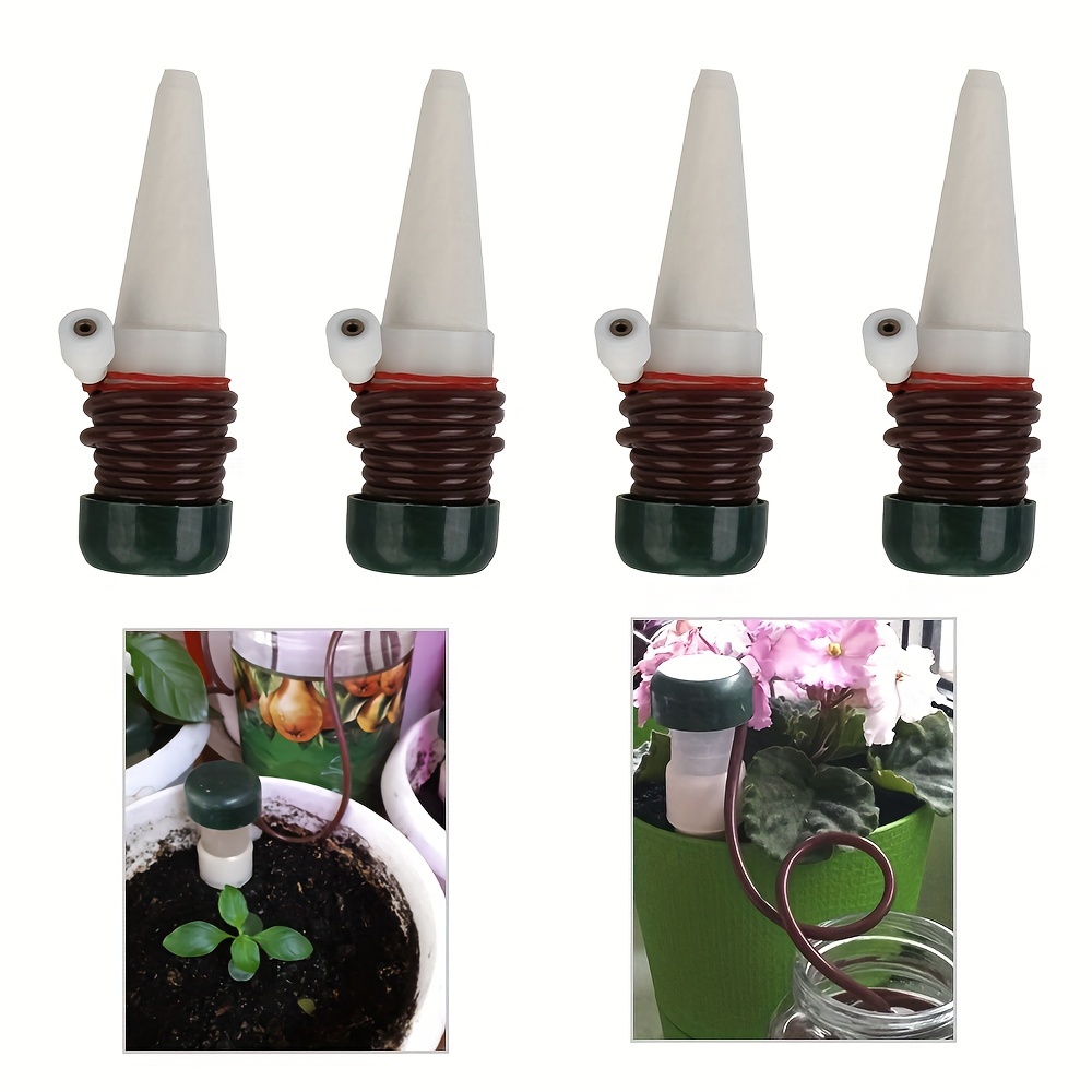 

4-piece Self-watering Spikes For Potted Plants - Automatic Ceramic Drip Irrigation System, Easy Control Flow, Ideal For Garden & Vegetable Care