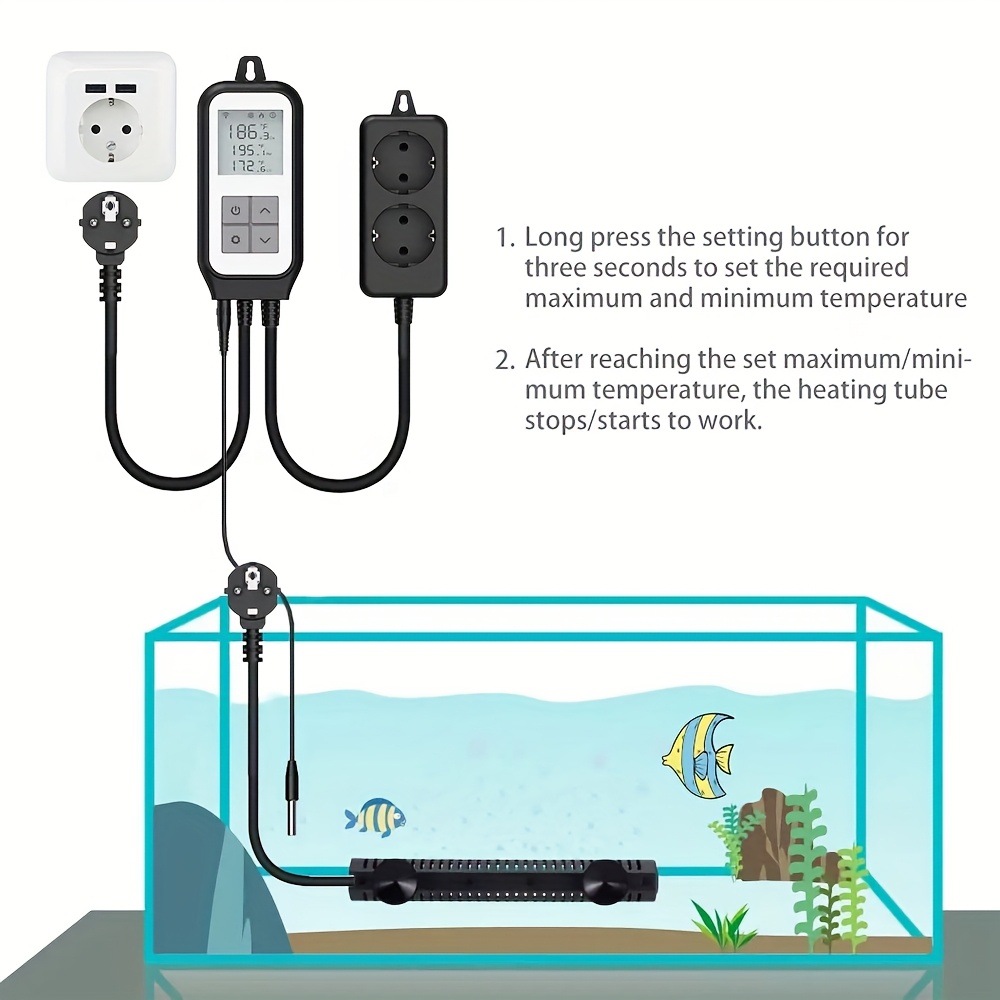 Regolatore di temperatura e termostato con Wi-Fi e spina europea da 230 V, dotato di presa digitale controllabile tramite app, con sonda termica, ideale per incubatrici, birrificazione, serre, terrari
