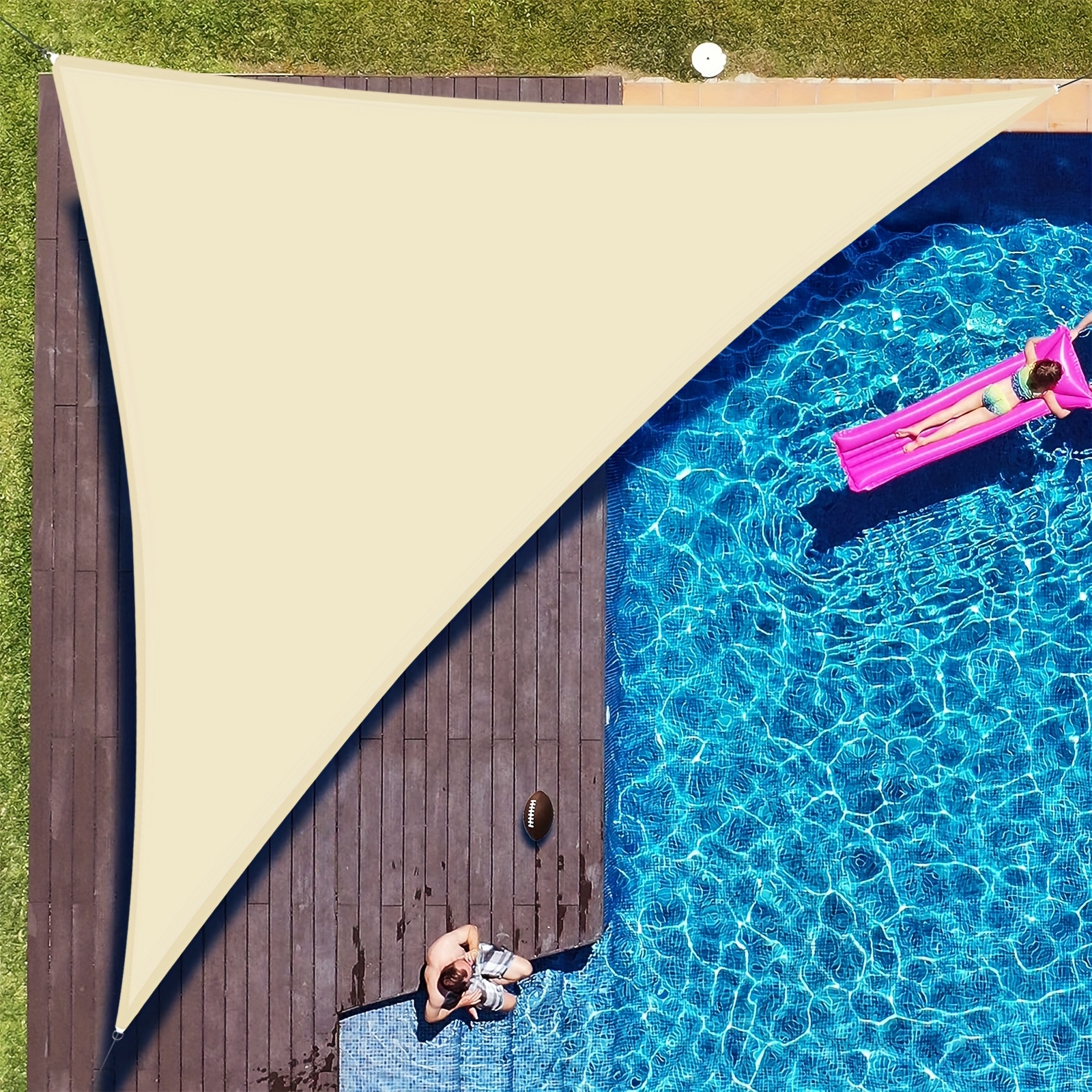 Image of 1pc Sun Shade Sail Outdoor Right Triangle Canopy Shade Cover Cloth Tarp For Pergola Patio Backyard Garden Deck Awning