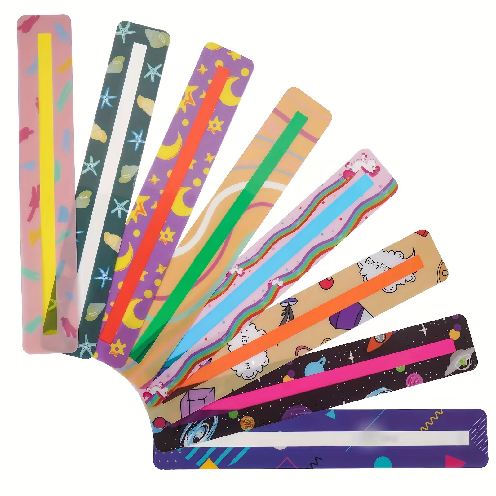 

8pcs, Guidance Reading Highlight Coverage Cute Bookmark Reading Disability And Teaching Supplies