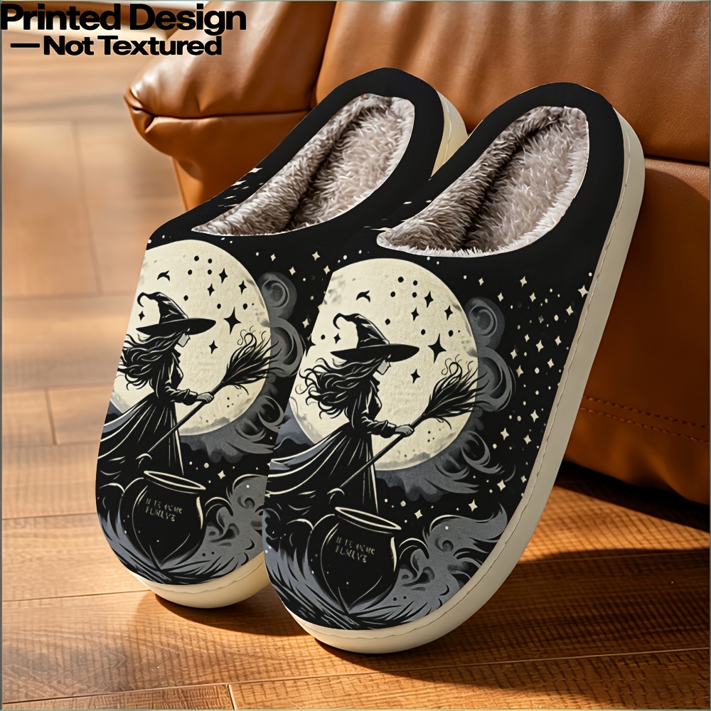 TEMU Zapatillas de casa para mujer con diseño estampado - Sin , moda de Halloween, elegantes, fáciles de poner, unisex, estilo similar para , regalo