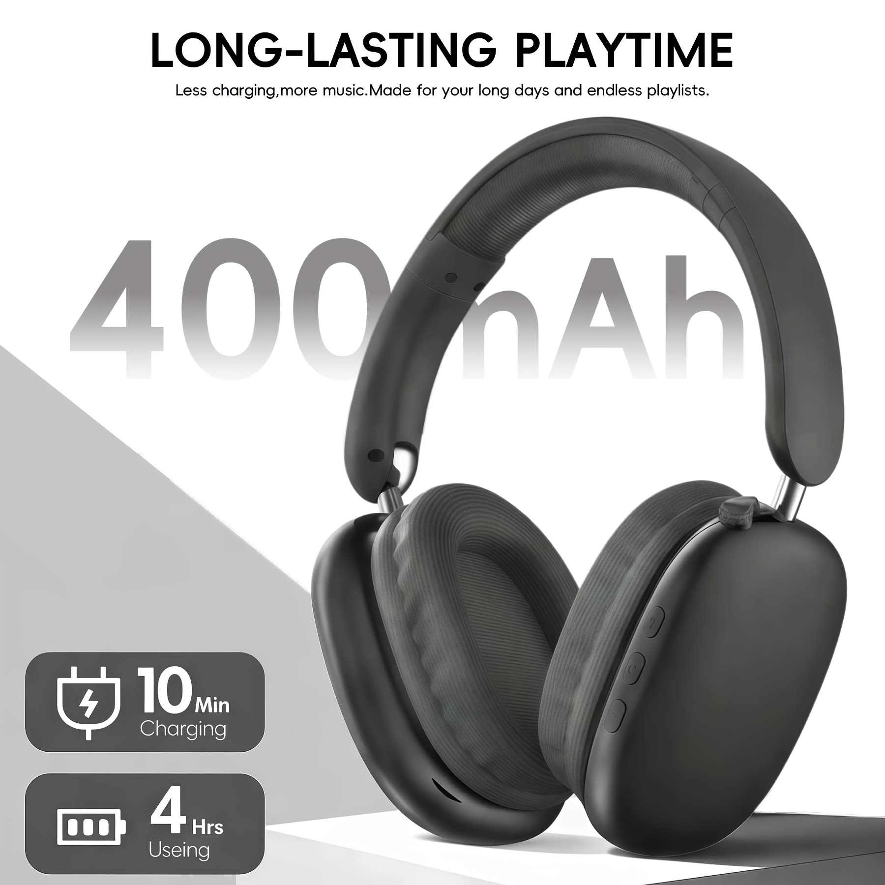 1pc Wireless Over-Ear Headphones, Noise Cancellation Headphones, USB-C Charging, Lightweight Folding, Hi-Res Audio, Compatible with IOS, Android, PC, Suitable for Travel, Work, Laptops And Phones, Gaming Headphones, Perfect for Gifts
