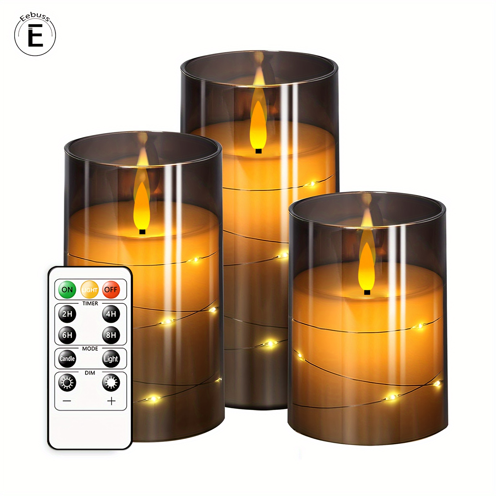 2pcs 8.8 bougies de pilier LED sans flamme à piles 