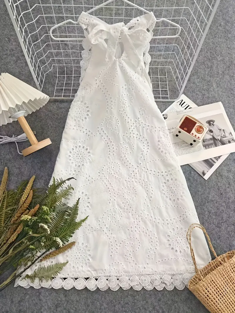 Ethereal * | White Hollow Embroidery Off-The-Shoulder Dress, Exquisite And *-Enhancing, Fresh Fairy Dress * Vacation Feel, Vacation * Full of Ethereal Charm, Exquisite And Good-Looking, Vacation ... Ethereal * | White Hollow Embroidery Off-The-Shoulder Dress, Exquisite And *-Enhancing, Fresh Fairy Dress * Vacation Feel, Vacation * Full of Ethereal Charm, Exquisite And Good-Looking, Vacation ...