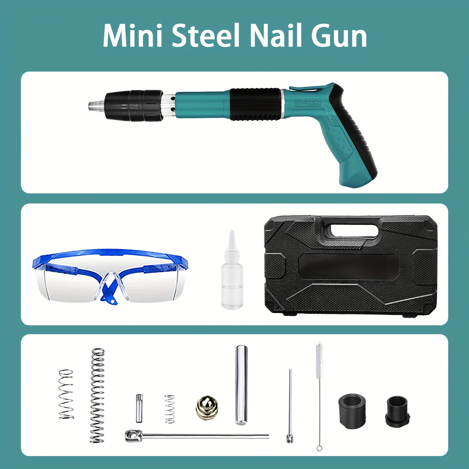 5 speed adjustable mini steel nail gun kit versatile for woodworking decor   air powered concrete nailer for brick cement walls nail gun for wood brick walls nail gun set