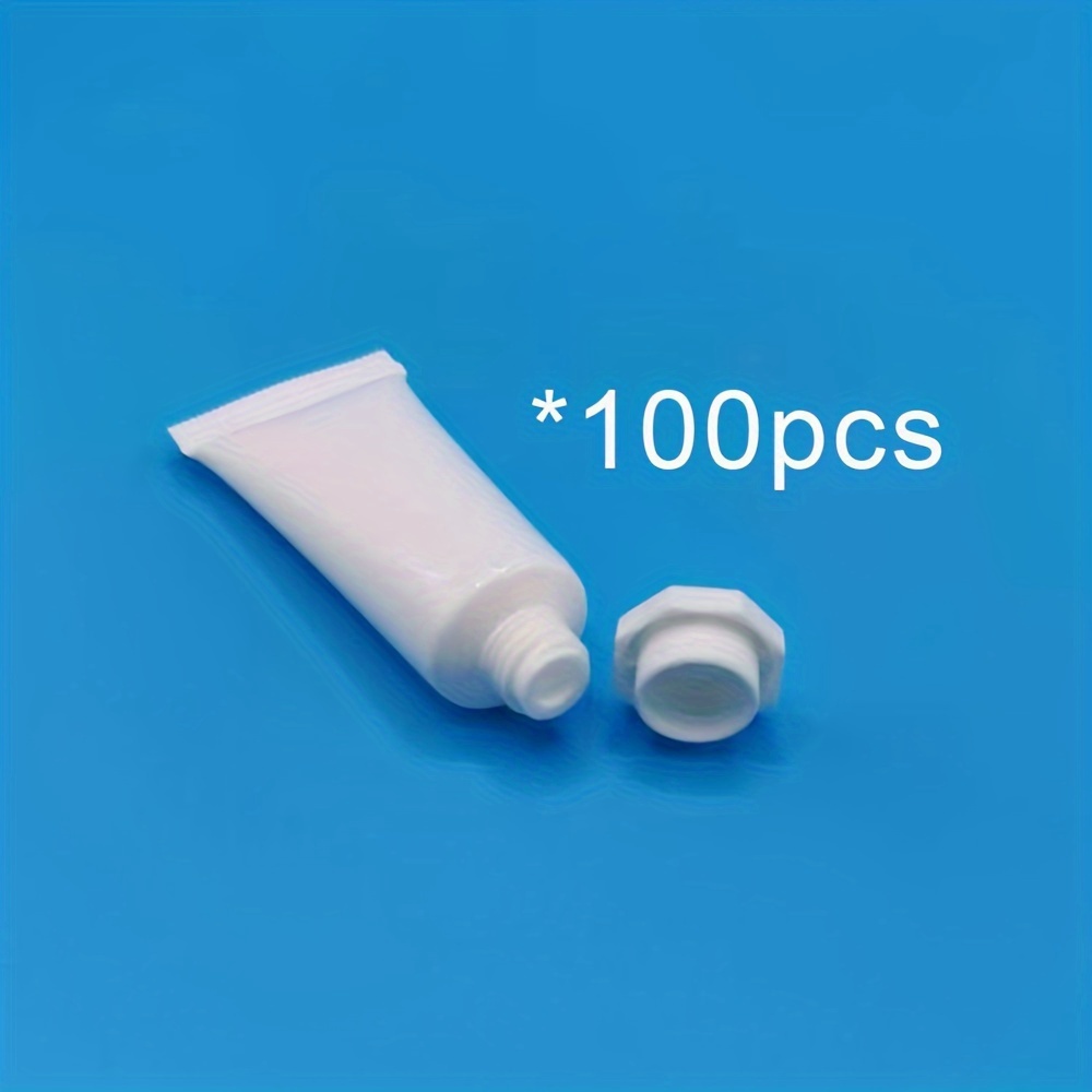 E-shop 100 Stück, 5G Weiße Weiche Tuben Flaschen für Lotion, Shampoo, Duschgel, Handcreme Proben, Reisegröße Tragbare Leere Quetschflaschen