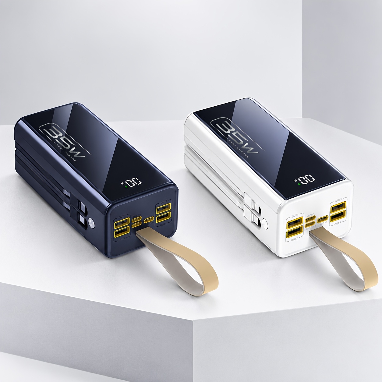 TEMU Newest Model For Summer 2026: 80000mah Power Bank, Supports 35w Fast Charging, Full-screen Led Digital Display, With An Extended Type-c Data