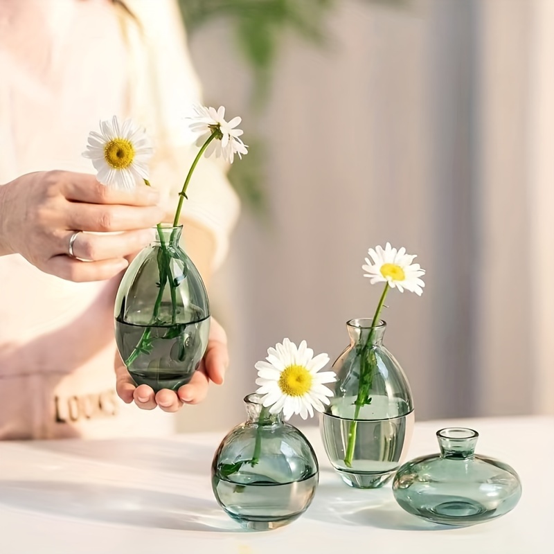 

Three-piece Vase Luxury Mini Small Vase Desktop Transparent Flower Bottle Living Room Decoration Ornaments.