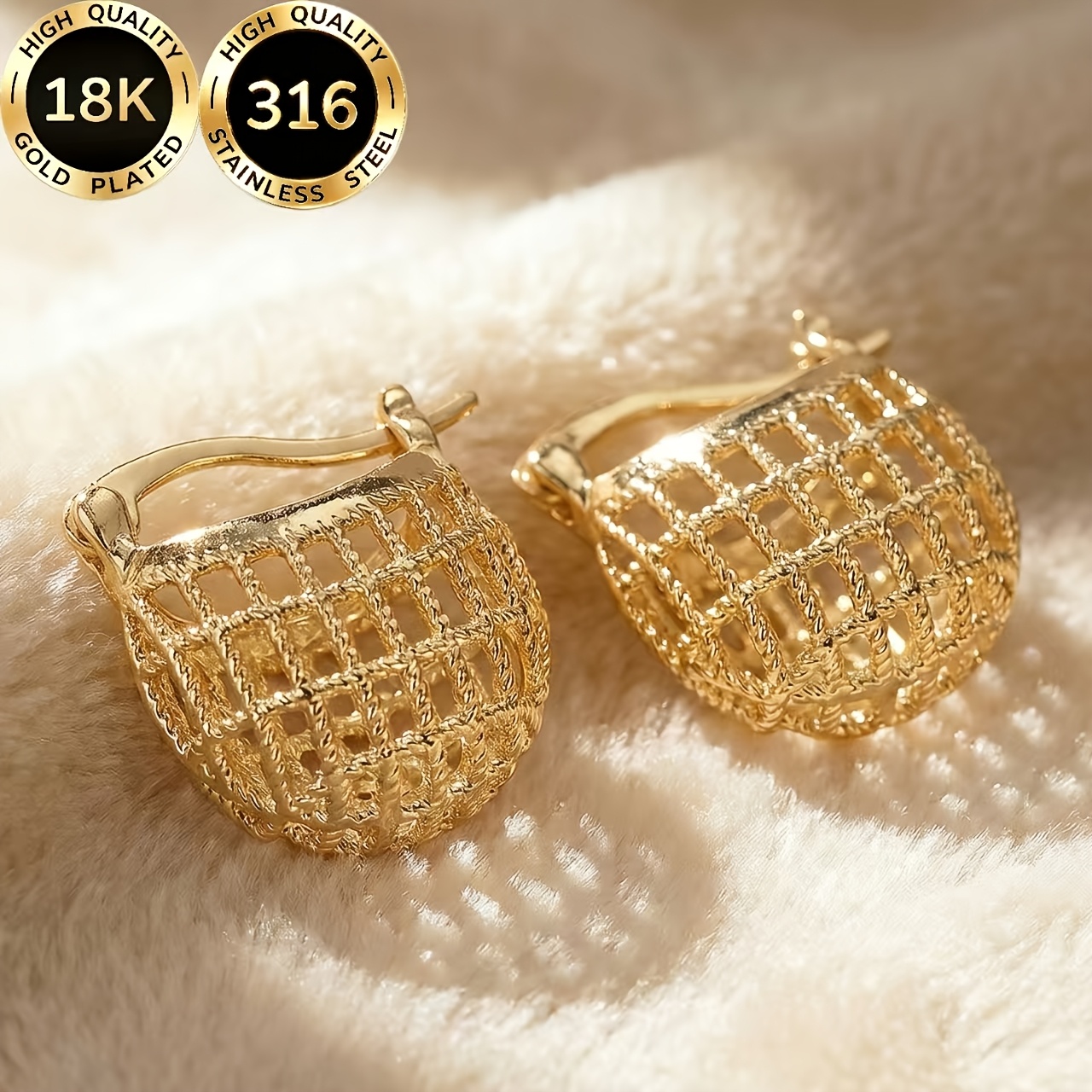 Women's 18K Golden Plated Teardrop Earrings