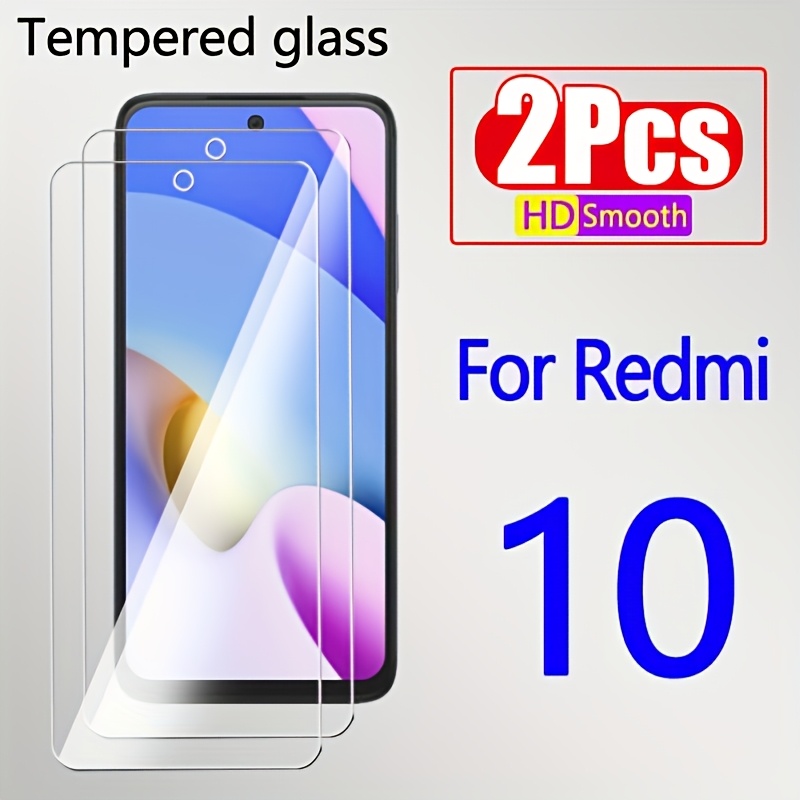TEMU [Paquete de 2] Protector de Pantalla de Vidrio Templado para Xiaomi Redmi 10, Anti Arañazos, Definición, Transparente Adecuado para Redmi 10