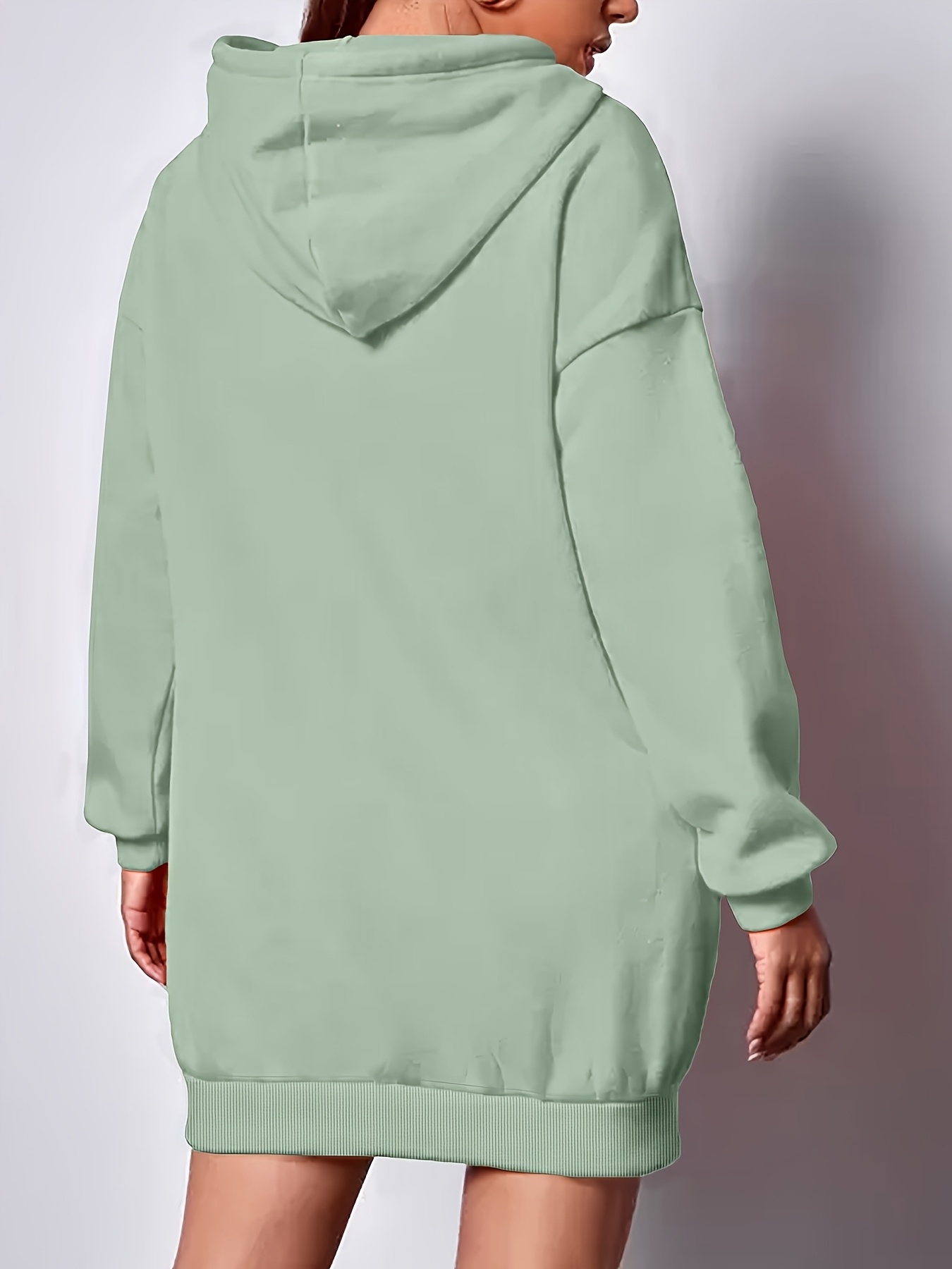 womens fashion y letter print hooded sweatshirt dress autumn - Temu Oman