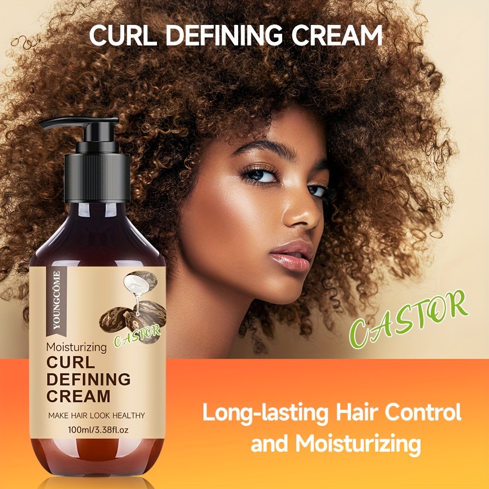 crema rizadora de ricino youngcome -     de   y jengibre, hidrata   y   el cabello, haciéndolo   más   y  , adecuada para todo tipo de cabello,   para productos buenos 100ml 4