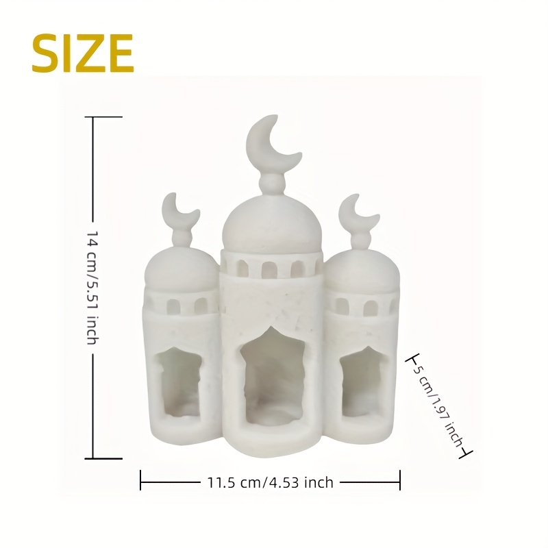 A Creative Ramadan And For Resin Ornament Home Decor Collectible, Ramadan And For Collectible Figurines, Architecture Resin Art Statue Ornament, Suitable For Living Room Or Study Decor, For