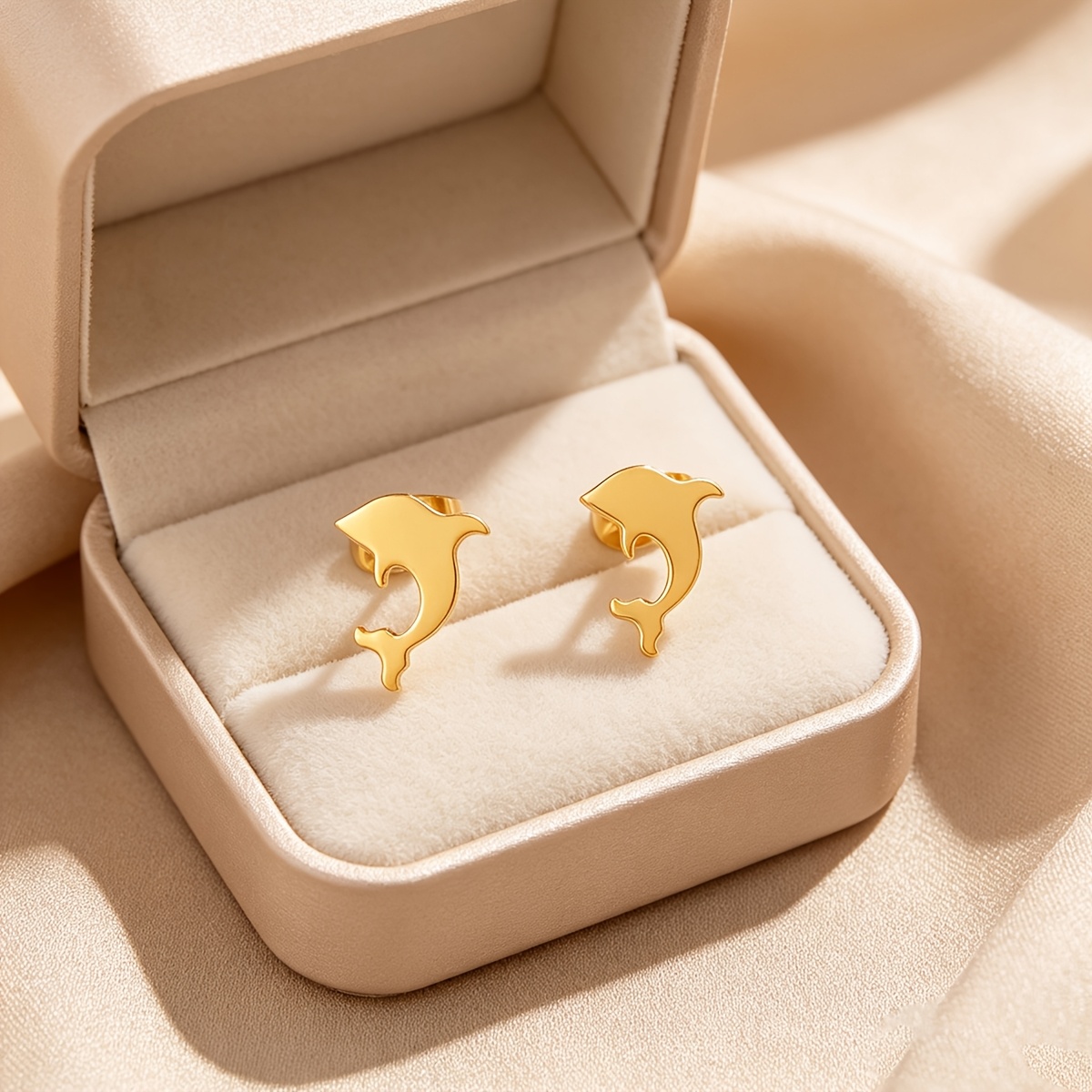 4pc Shining Four Claw Micro Inlaid Double Headed Earrings Set