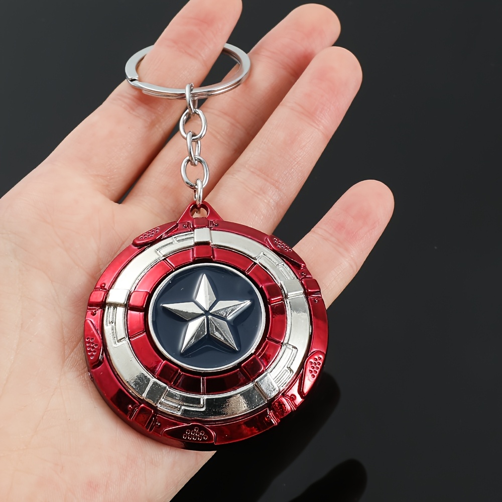 

Marvel Captain America Rotatable Keychain - Stylish Metal Car Key Ring, Perfect Gift For Superhero Fans