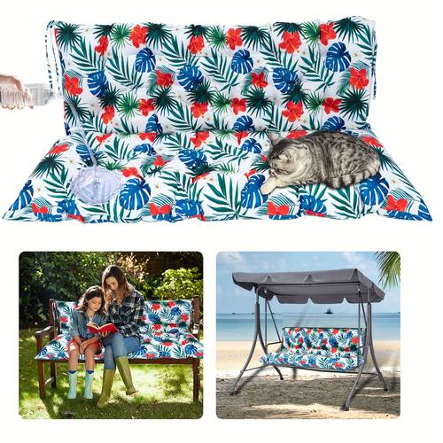 swing replacement seat cushions porch swing cushion with backrest 2 3 seater replacement 4 thicken swing cushion with ties garden recliner seat cushions waterproof sofa pads 59x40in 150x100cm