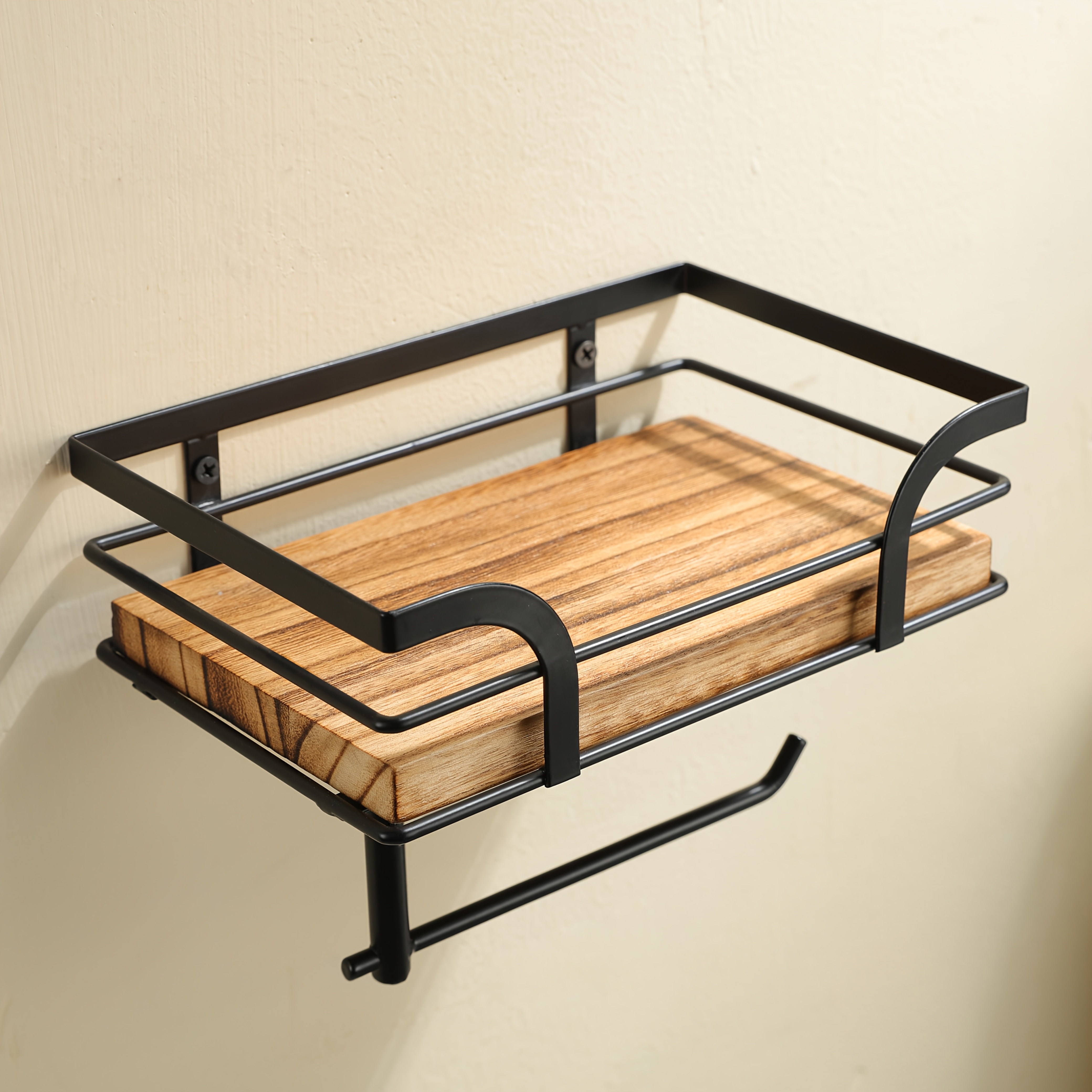 FIXOSHEE Toilettenpapierhalter Mit Holzdeckel | Platzsparend & Stylisch | Für Bad & Küche