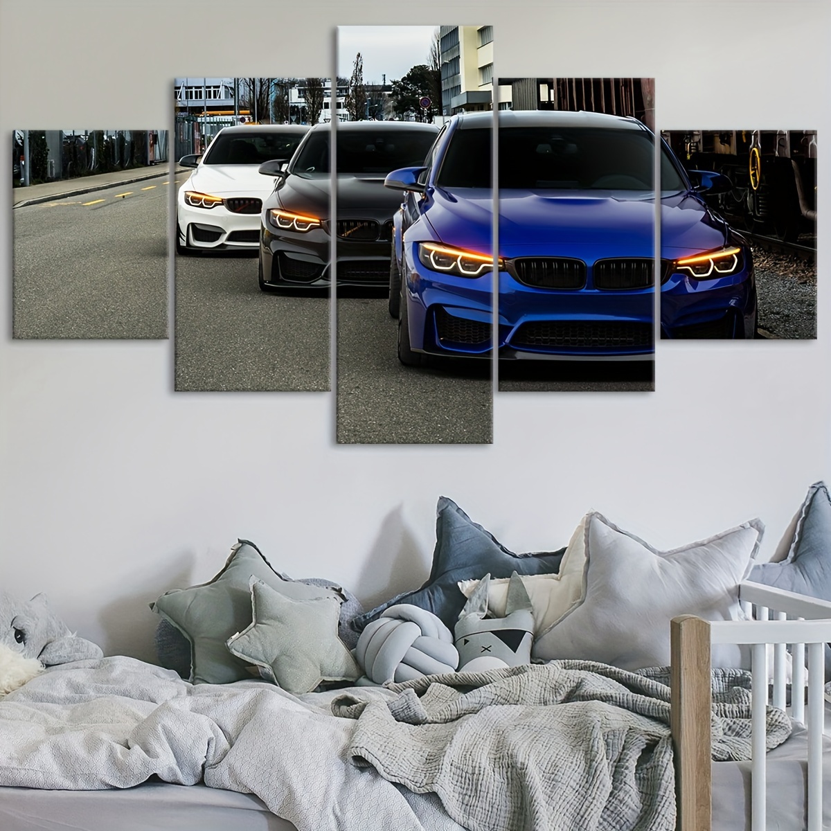 E-shop 2D Flach, 2D Flach, 5-teiliges Rahmen Kühne Sportwagen Leinwand Poster, Fünfteilige Szenen Kunst, Modulares Bild, Druckgemälde, Moderne Kunst,