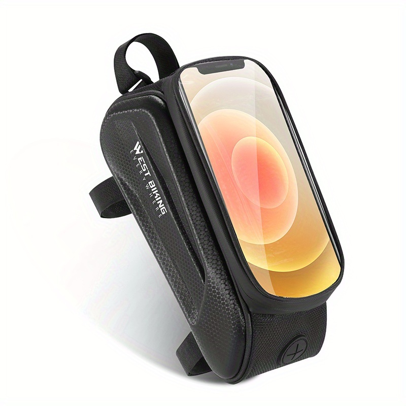 E-shop WEST BIKING Top Tube Tasche mit großem Fassungsvermögen, Hartschalen-Design und Muschelöffnung, Lenkertasche mit Kopfhöreranschluss für MTB und