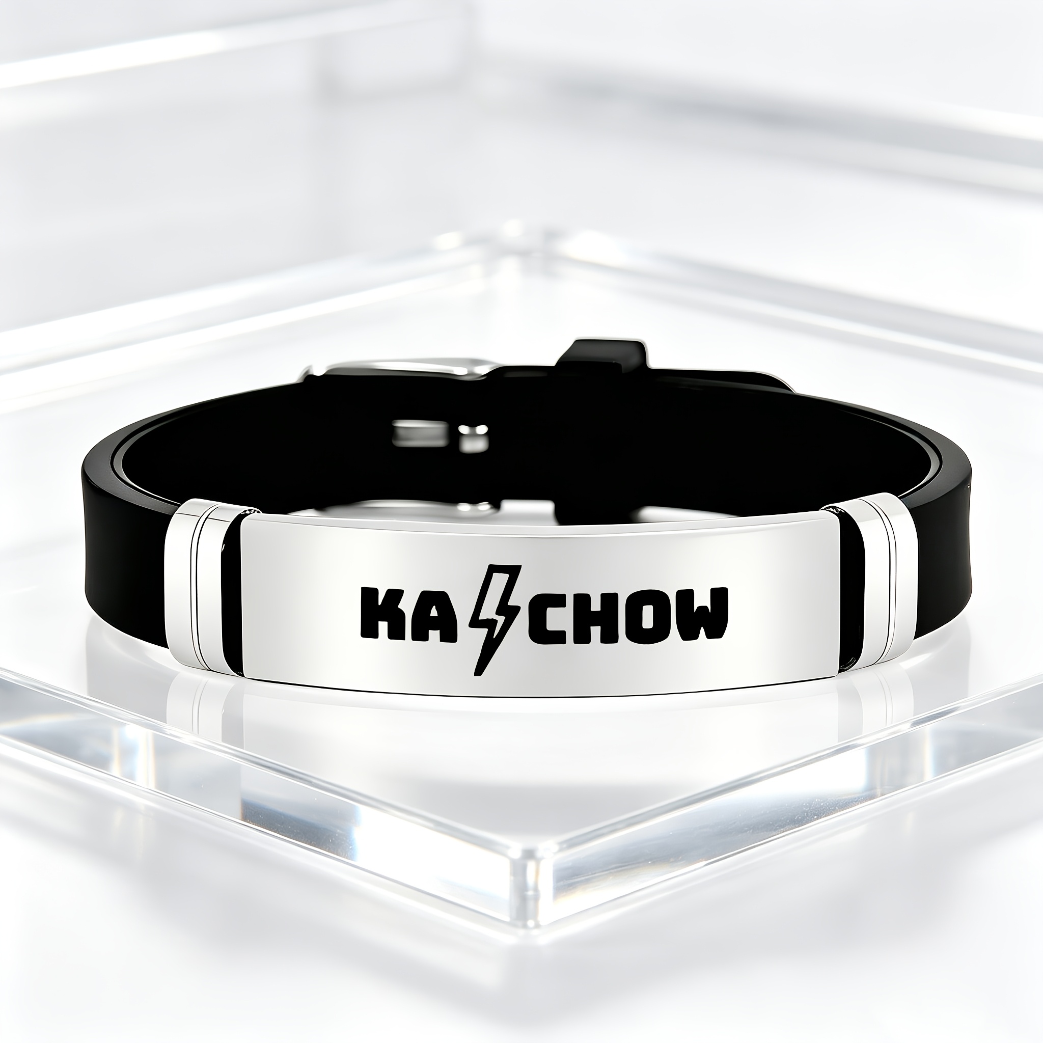 Creative Trendy Waterproof Stainless Steel Silicone Bracelet
