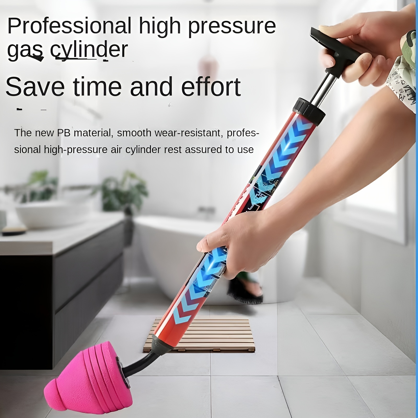 heavy duty pneumatic toilet plunger high pressure drain blaster cleaner with human handled pump design rubber material clog remover for toilets sinks pipes details 5