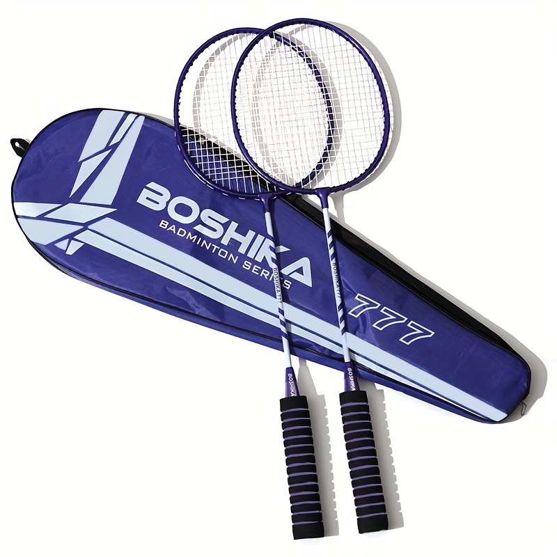 2pcs boshka professional badminton rackets iron alloy large ideal for advanced training outdoor sports carrying case perfect christmas new year gift badminton training aerodynamic frame graphite handle grip best for christmas details 1