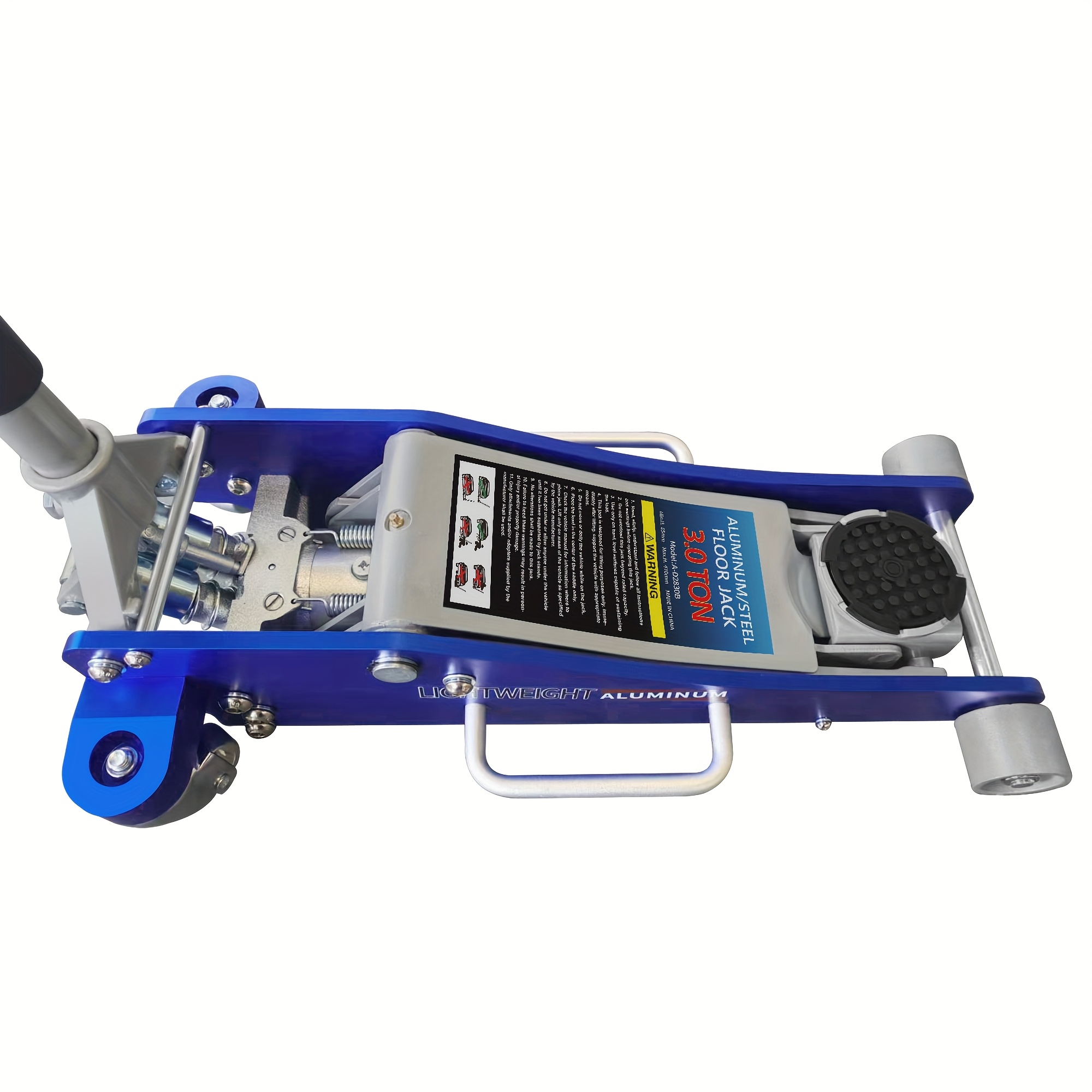 TEMU Hydraulic Low- Floor Jack Made Of Aluminum And Steel, Featuring A Dual Piston Pump, In 1.5 Ton, 2.5 Ton, And 3 Ton